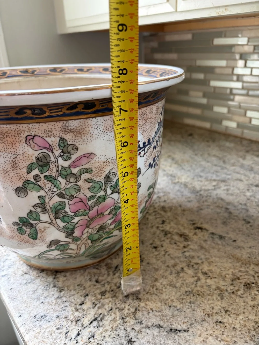 Vintage Chinese Porcelain planter 11” | Duck Jardiniere | Famille Rose | kutani
